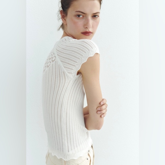 Zara pointelle knit top - Picture 4 of 7